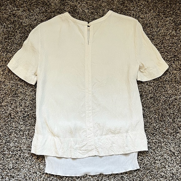 Helmut Lang Chiffon Silk Layered Blouse - Cream/Champagne - size Medium - Picture 3 of 8
